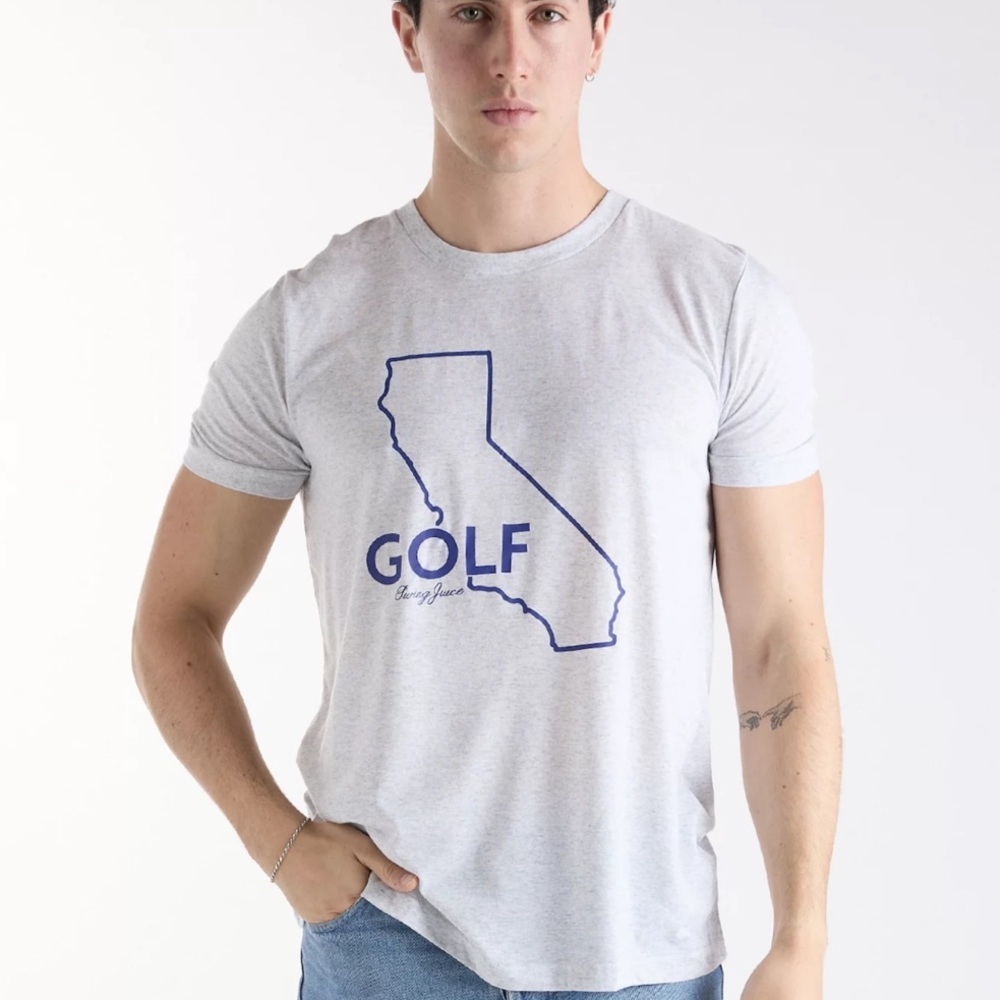 Swing Juice Golf California Gray Tee Shirt Sz Medium Sports Athleisure